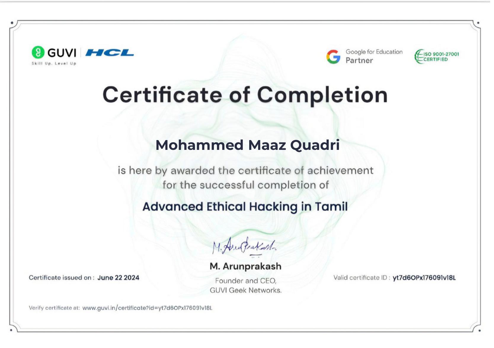 Certificate 72