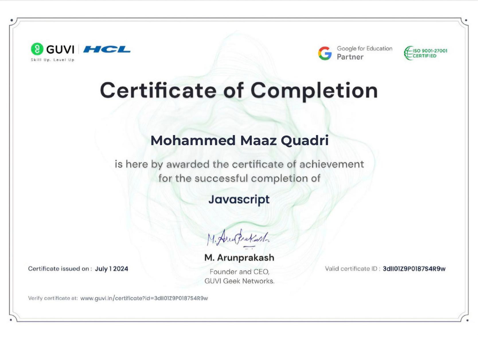 Certificate 60